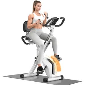 Botifly Cyclette Pieghevole da Casa 4 in 1, Bicicletta magnetica pieghevole, Resistenza magnetica regolabile a 16 livelli, monitor LCD e sensore di frequenza cardiaca