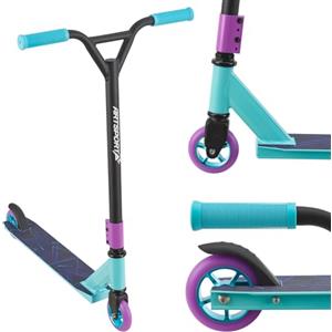 ArtSport Stunt Scooter Retro Purple - Monopattino acrobatico per bambini e ragazzi - Manubrio a 360°, ruote in alluminio da 100 mm - Monopattino blu viola nero