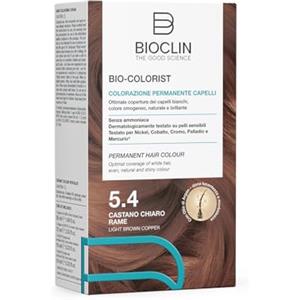 BIOCLIN Bio-Colorist Colorazione Permanente Capelli Castano Chiaro Rame 5.4 - Senza Ammoniaca - Con Olio di Argan - Copertura Capelli Bianchi - Colore Naturale e Brillante