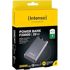 Intenso Powerbank F20000, batteria esterna con PD (20W) & QC (18W), connettore USB-C e USB-A, 20000 mAh, grigio: Amazon.de: elettronica e foto