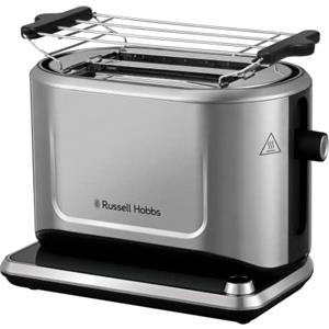 Russell Hobbs Tostapane - 2 fette - Grado di doratura perfetto; Ogni tipo di pane; Automaticoutomatico; Acciaio Inox; Superficie di controllo touch digitale, slot extra larghi, Attentiv 26210-56