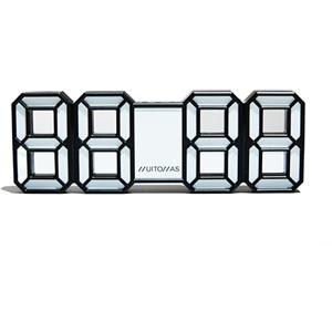 Muitomas, Sveglia Digitale con Luci Neon, Orologio da Parete o Scrivania LED con Sveglia e Luce Notturna, Vista 12/24h regolabile, Input DC 5V/1A, Colore Bianco