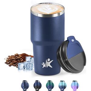 HoneyHolly Termos Caffè 600 ML, Tazza termica Riutilizzabili Prova di Perdite, Bicchiere Termico, Acciaio Inox 304, Travel Mug per Caffè Caldo e Freddo, Latte e Tè