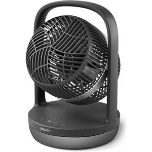 Philips Ventilatore da tavolo oscillante Serie 3000. Potente e ultra-silenzioso. 23 dB. Circolatore d'aria. Inclinazione regolabile di 180°. Per camera da letto, casa e ufficio. CX3050, nero.