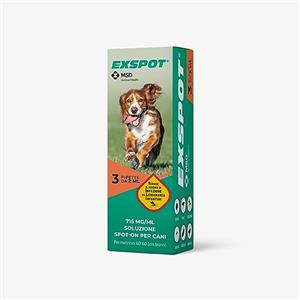 Exspot 2ml - Gocce Antiparassitario Cane - 3 Pipette Antiparassitario Cani Per Cani Di Taglia Grande. Protegge Da Zecche, Pulci, Pappataci, Pidocchi E Zanzare.