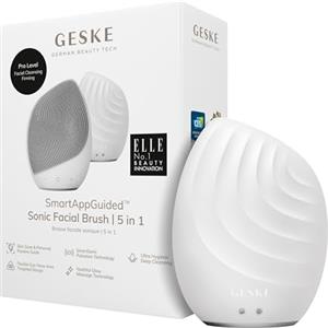 GESKE | Spazzola per il viso SmartAppGuided™ 5 in 1 | Spazzola elettrica per la pulizia del viso | Spazzola morbida in silicone | Pulizia del viso professionale | Massaggiatore facciale