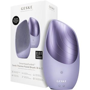 GESKE | Dispositivo SmartAppGuided™ Sonic Thermo Facial Brush | 6 in 1 | Pulizia della pelle | Spazzola per la pulizia con funzione riscaldante | Massaggiatore facciale | Spazzola viso elettrica