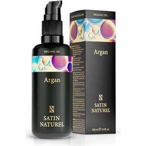 Satin Naturel Olio di Argan 100ml - 100% Puro e Vegano, Ricco di Vitamina E, Capelli Danneggiati, Maschera Ristrutturante, Termoprotettore, Spremuto a Freddo
