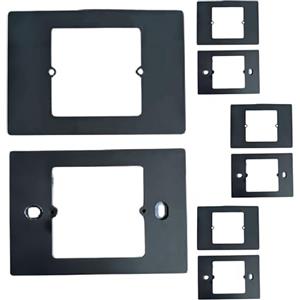A2ZWORLD 4 Kit Adattatore Scatola 503 a 502 Nero, Copri Cassetta Placca Per Cassetta 503, Supporto Riduttore per Termostati e Prodotti Smart Forma Quadrato, 120X86X3,5mm, Vite Incluso