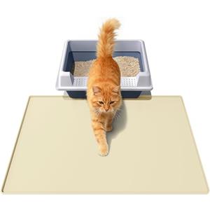BLESWIN Tappetino per lettiera per gatti 60 * 40 cm, materiale in morbido silicone, facile da pulire, impermeabile, antiscivolo, tappetino resistente per interni e giardino