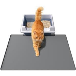 BLESWIN Tappetino per lettiera per gatti 60 * 40 cm, materiale in morbido silicone, facile da pulire, impermeabile, antiscivolo, tappetino resistente per interni e giardino