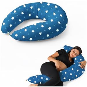 Flowen Cuscino Gravidanza e Allattamento per Dormire di Lato per Donne Incinta Idea Regalo per Neo Mamme con Federa in 100% Cotone e Morbido Riempimento Accessorio Full Body Premaman per un Sostegno Ottimale