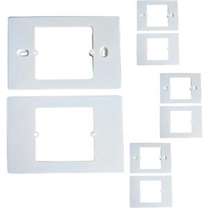A2ZWORLD 4 Kit Adattatore Scatola 503 a 502 Bianco, Copri Cassetta Placca Per Cassetta 503, Supporto Riduttore per Termostati e Prodotti Smart Forma Quadrato, 120X86X3,5mm, Vite Incluso
