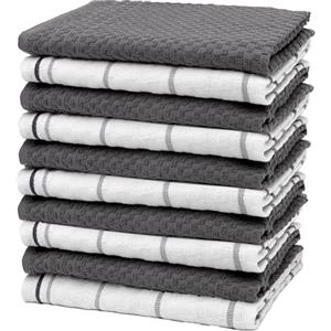 ZOLLNER Set di 10 strofinacci in cotone - 45x60 cm - canovacci da cucina super assorbenti e di lunga durata - lavabili a 60°C - misti, qualità gastronomica - Certificato Oeko Tex (R)