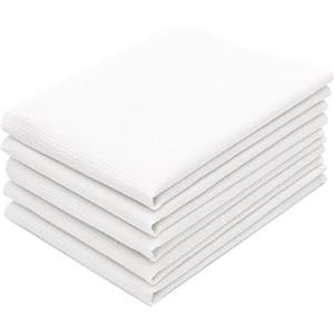 ZOLLNER 5 strofinacci da cucina - cotone - 50x75 cm - canovacci morbidi e di lunga durata - lavabili a 95°C - bianchi - qualità gastronomica - certificato OEKO TEX (R)