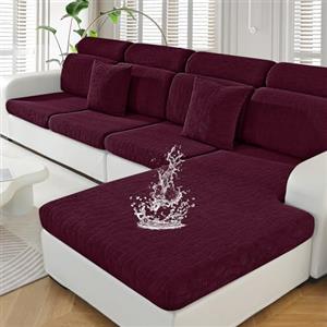 Ystyle Copriseduta Divano Elasticizzato, Impermeabile Copricuscini Divano Lavabile, Universale Copridivano Cuscini Separati Antiscivolo (1 Posto*2, Borgogna)