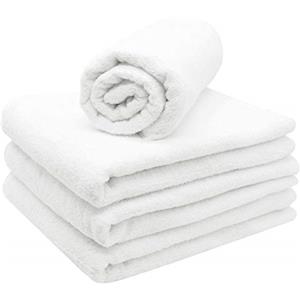 ZOLLNER 4 asciugamani da sauna e doccia, 70x180 cm, cotone, 330g/mq, bianco, 332