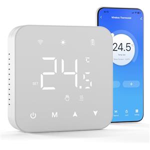 BEOK CONTROLS Termostato batteria a 2 fili.Termostato Wi-Fi programmabile giornalmente.controllabile da remoto tramite TUYA o Smart Life. è compatibile con Google Assistant e Alexa.