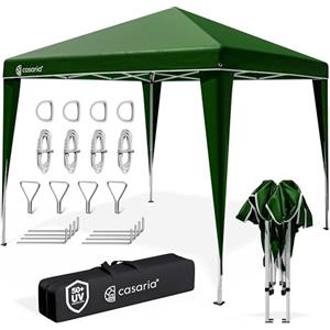 CASARIA® Gazebo da Giardino Capri 3x3m Pop-Up Protezione 50+ Impermiabile Tenda a Fisarmonica Verde