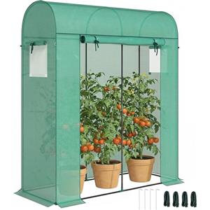 Outsunny Serra da Balcone con Porta Finestre Avvolgibile, Serra per Orto con Struttura in Acciaio e Copertura PE, per Piante Orto Verdure Fiori Frutta, Anti UV, 170x68x200 cm, Verde