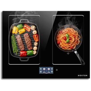 NOXTON Piano Cottura Induzione 4 Fuochi con TFT Display touchscreen NOXTON, 7200 W Piano Cottura Elettrico 4 Piastre Incasso con Multizona Power-boost Funzione, 60 cm Piastra Induzione con Timer, Pause