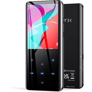 AGPTEK Lettore MP3 Bluetooth 5.0 Lettore Musicale 32GB con Schermo Curvo 2,4"MP3 Running Sport con Altoparlante HiFi Audio Senza Perdita con Radio FM,Registratore Vocale,Supporta Fino a 128 GB (Nero)