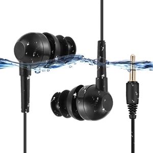 AGPTEK E11 Auricolari In-Ear Impermeabile IPX8,Auricolari da Nuoto con Cavo a Spirale Cuffie Sportivi con Prolunga Audio Stereo,Cablati,per Corsa,Yoga,Surf