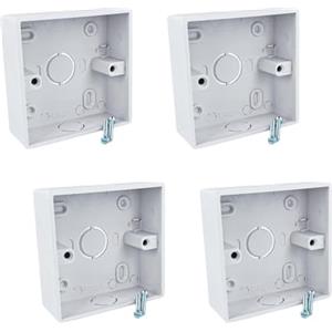 LEDLUX 4 Pezzi Scatola Incasso Muro Parete Quadrata 86X86, Stile Standard Cinese, Ottimo Per Termostato Touch Panel, In plastica (86X86X33mm)