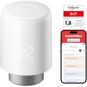 SwitchBot Termostato smart per termosifone, Bluetooth con controllo da app e timer, risparmio energetico, installazione facile, compatibile Alexa, Apple Casa e Google Home (richiede SwitchBot Hub)