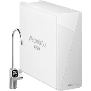 Waterdrop X8 Sistema a Osmosi Inversa, NSF/ANSI 58&372 Certificato, 800 GPD Filtro Acqua a Osmosi Inversa Tankless, Sistema di Filtrazione dell'Acqua RO Sottolavello a 9 Stadi, 2:1 da Puro a Scarico