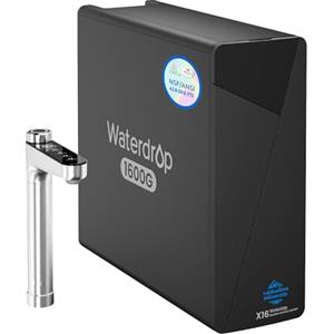 Waterdrop X16 Minerale Alcalino pH+ Osmosi Inversa Sistema, Certificato NSF/ANSI 42&58&372, 1600 GPD, Filtrazione a 11 Stadi, Sottolavello, 3:1 Puro per lo Scarico, Senza BPA