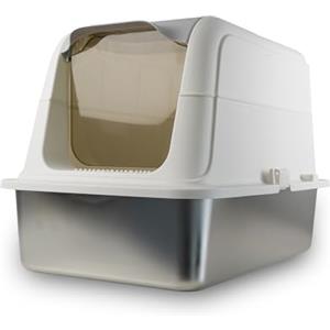 Ligo - Lettiera per gatti in acciaio inox, chiusa, grande lettiera per gatti in acciaio inox con filtro, a prova di perdite, antiodore, facile da pulire