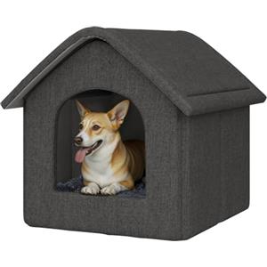 EUGAD Cuccia per Gatti Cani,Casetta per Animali Domestici con Cuscino,Cuccia per Cani da Esterno Resistente all'inverno, Impermeabile e Resistente alle Intemperie per Animali Randagi 60x55x60cm