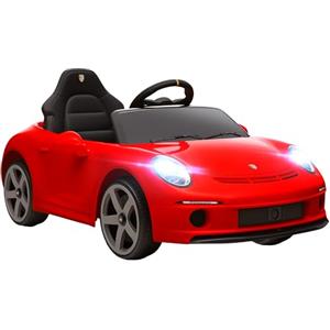 AIYAPLAY Macchina Elettrica per Bambini con Licenza Ufficiale RUF GT, Auto Elettrica per Bambini 3-5 Anni con Telecomando, Avvio Lento, Cintura di Sicurezza, Luci, Musica e USB, Rosso