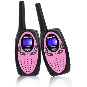Retevis RT628 Walkie Talkie Bambini, Regalo Giocattolo VOX a Lungo Raggio per Vacanze, Facile da Usare per Campeggio e Avventura (1 Coppia, Rosa)