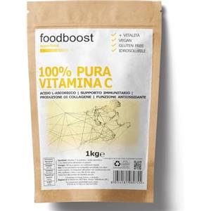 foodboost 100% Vitamina C in polvere Pura 1 Kg - foodboost - senza additivi, conservanti, edulcoranti. Per Collagene, supporto immunitario, ossa e articolazioni. marchio di fiducia italiano