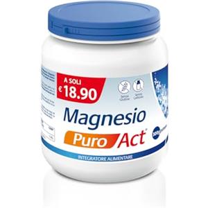 linea ACT MAGNESIO PURO ACT 300G, Integratore Alimentare in Polvere a base di Magnesio Carbonato e Acido Citrico, Riduce la Stanchezza e L'Affaticamento, Senza Glutine e Lattosio - Confezione da 300gr
