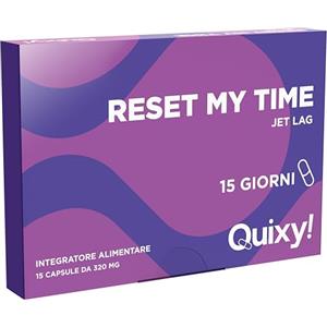 Quixy Reset My Time - Integratore Sonno con Melatonina, Valeriana, Escolzia, Griffonia e Vitamine B - Per Jet Lag, Turni Irregolari e Relax Notturno - 15 Capsule Made in Italy