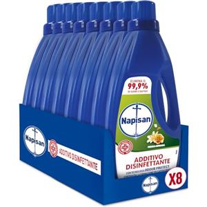 Napisan, Additivo Lavatrice Liquido, Fresca Rugiada, 8 flaconi da 1l