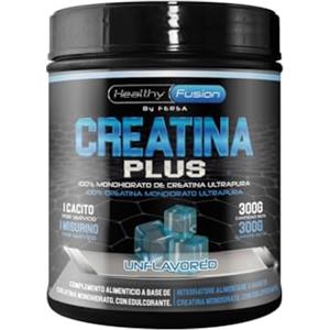 Healthy Fusion Creatina Monoidrato in polvere | 100% Creatina Pura Monoidrato senza additivi | Favorisce la crescita muscolare e aumenta le prestazioni fisiche | Alta solubilità | 300 g Senza gusto