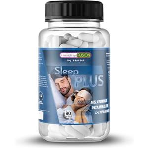 Healthy FUSION Potente trattamento dell'Insonnia | Melatonina pura + L-Teanina + Vitamina B6 | Addormentati più velocemente e riposa senza interruzioni | 90 capsule