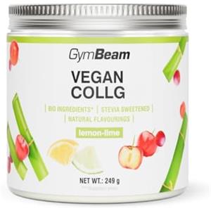 GymBeam Vegan Collg - Complesso con Acido Ialuronico, Zinco, Vitamina C, Aminoacidi e Superfood per Pelle, Capelli e Unghie, Lemon - Lime 249 g