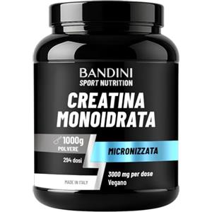 Bandini® Creatina Monoidrata 1kg/1000g in Polvere Pura e Vegana al 100% - Integratore Alimentare per Palestra, Sport, Fitness e Pre Workout - A base di Creatine Monoidrato - Creatina Micronizzata