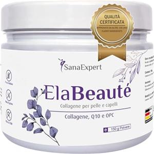 SanaExpert ElaBeauté, Collagene Verisol | Integratore Vitaminico con Q10, Biotina, Zinco e Estratto di Semi d'Uva | Sapore Ciliegia - Collagene Idrolizzato Puro, (150g) - Fabbricato in Germania