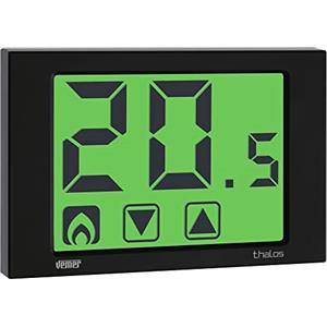 VEMER VE435400 THALOS - Termostato Ambiente da Parete, Display Touch Screen, Alimentazione 230V, Nero