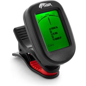 Tiger Ct-99 Accordatore per Chitarra, Accordatore Cromatico Clip-On per Chitarra Elettrica, Acustica, Basso, Ukulele, Violino, Banjo