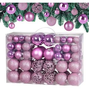 Deuba® Palline per Albero di Natale Set 100pz Lucide Opache Palle Natalizie Ø 3/4/6 cm Decorazioni Addobbi Natalizi