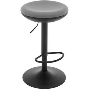 WOLTU Sgabello da Bar, Sedia Alta da Bar Regolabile in Altezza, Sgabello per Isola Cucina Girevole, con Poggiapiedi, Sgabello Imbottito in Maglia Elastica, Grigio, BH414gr-1