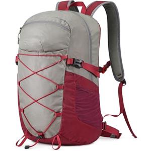 G4Free Zaino da trekking multiuso da 30 l, zaino da viaggio per campeggio all'aperto, per uomini e donne, Rosso, (30L)