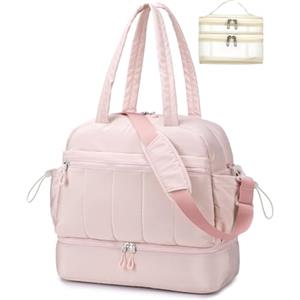 BAGZY Borsa da Viaggio 40X35X20 EasyJet Lufthansa Donna Borsone Palestra Uomo 34L Bagaglio a Mano Borsa Parto Ospedale Mamma con Scomparto Grande per Aereo Weekend Gym Travel Rosa
